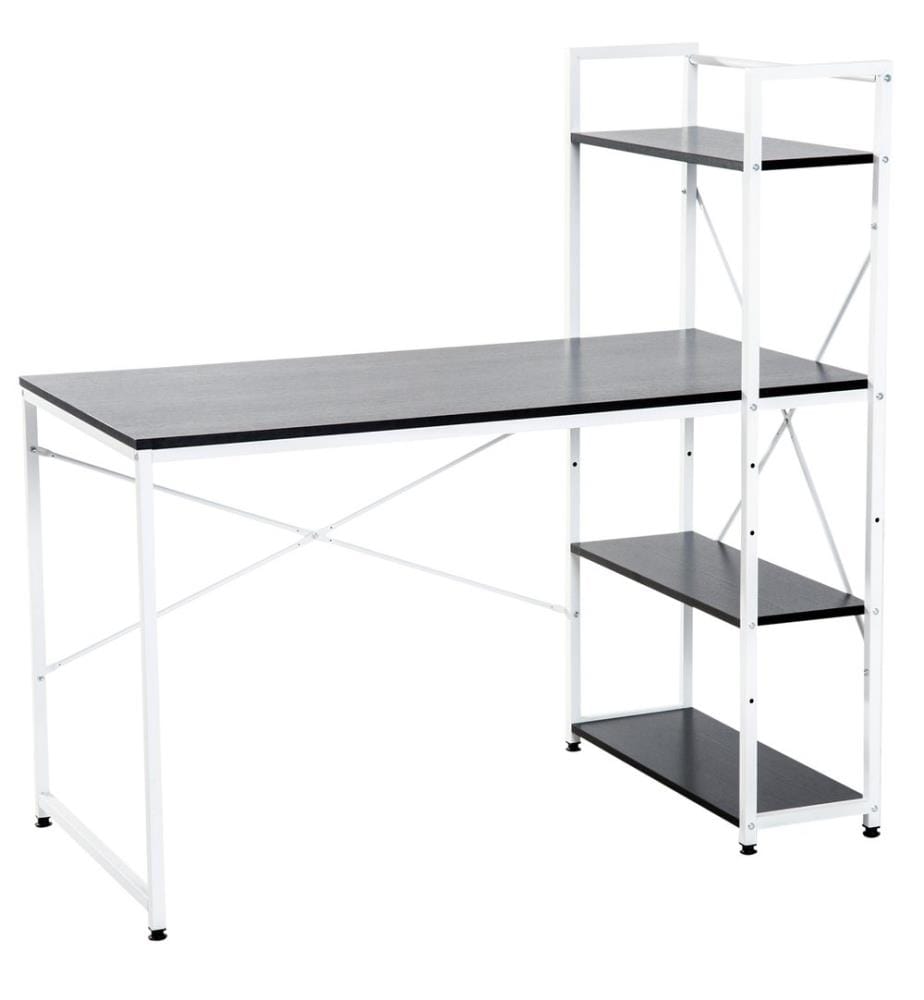Scrivania, tavolo per computer, tavolo da lavoro con mensola 120x64x121 cm