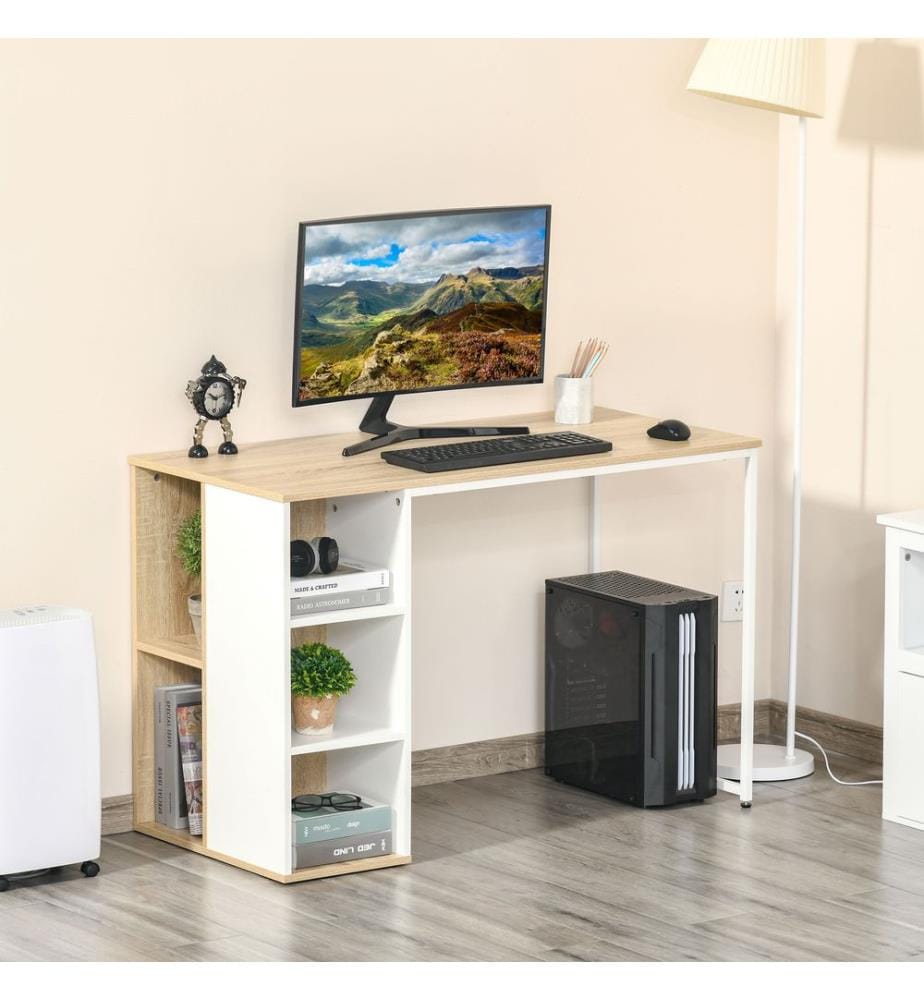 Scrivania con libreria e supporto per computer 115 x 55 x 75 cm