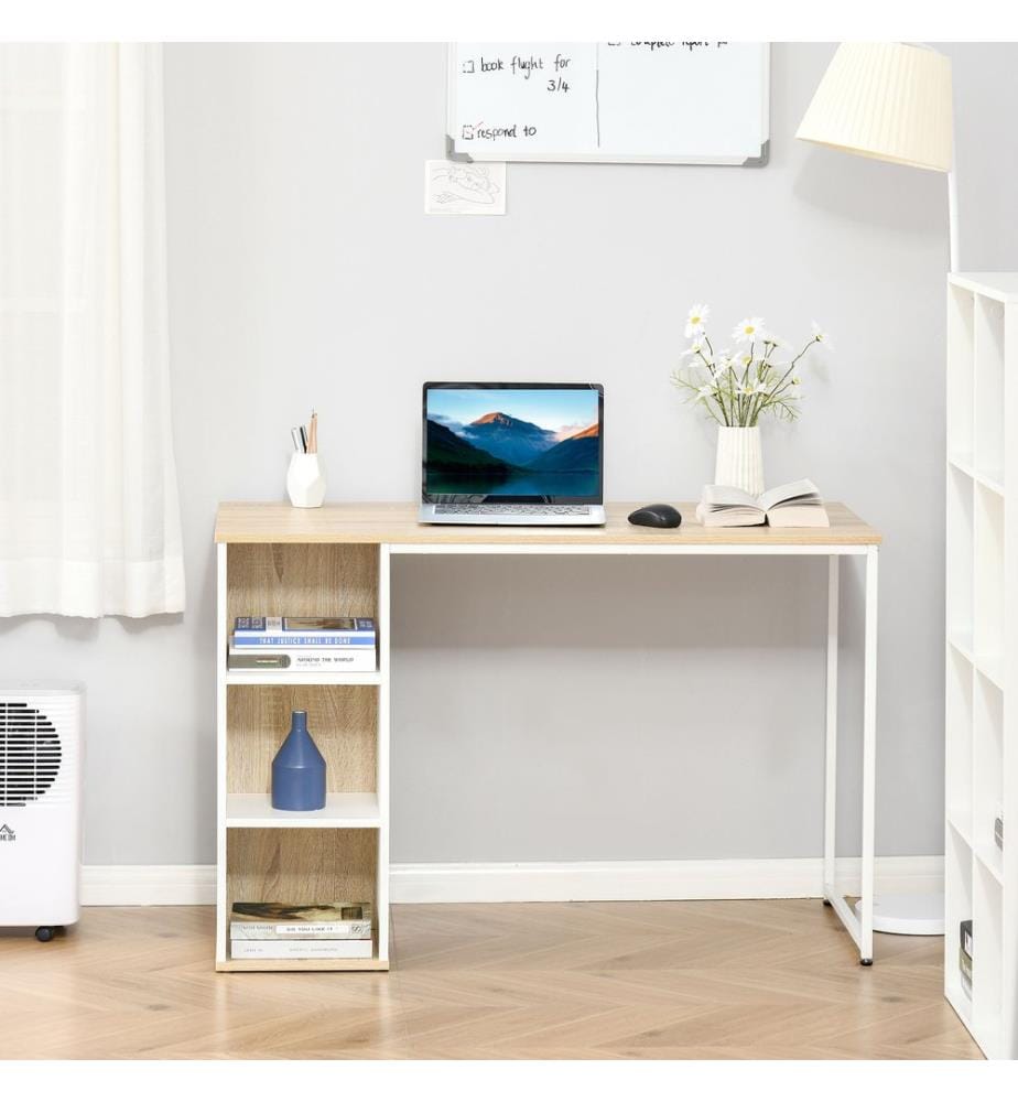 Scrivania con libreria e supporto per computer 115 x 55 x 75 cm