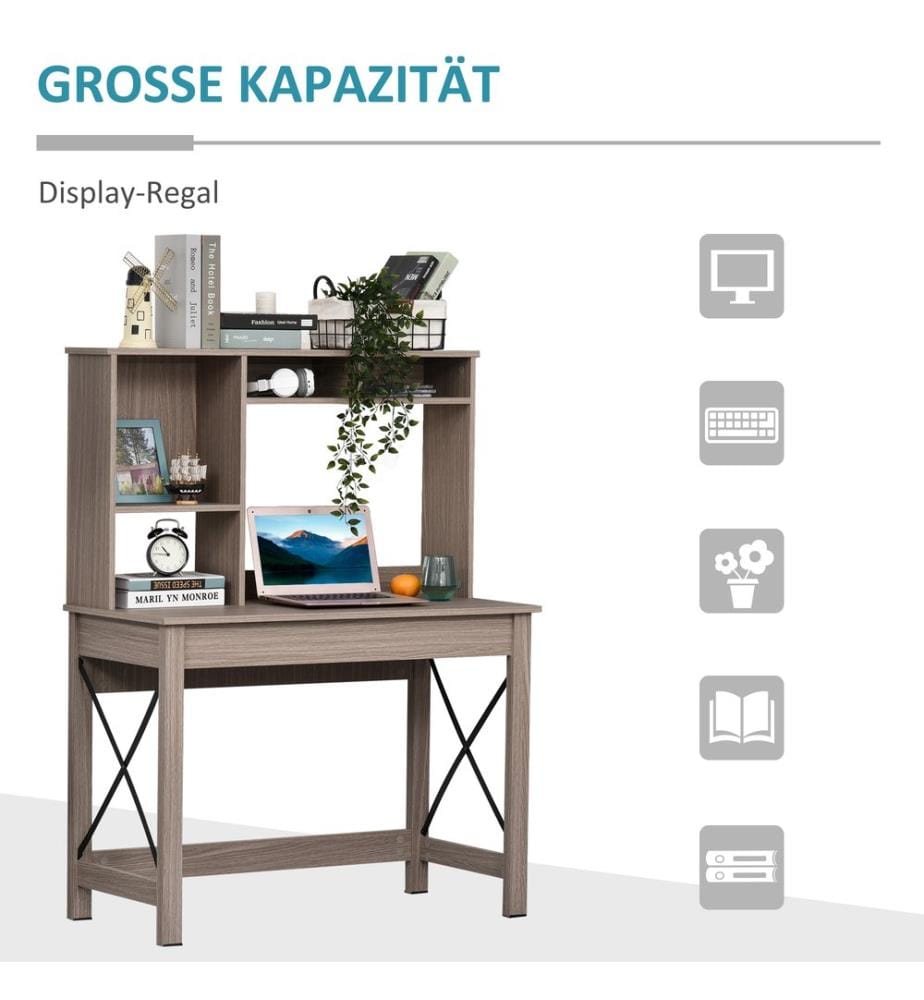 Scrivania con libreria 105x50x137,5 cm