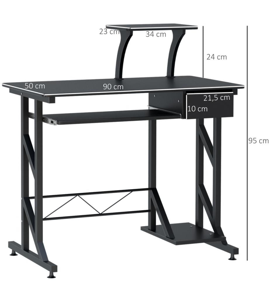 Scrivania per computer con cassetti 90x50x95 cm
