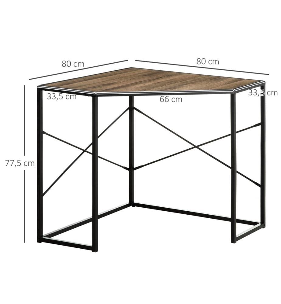 Scrivania angolare, scrivania salvaspazio, 80x80x77,5 cm