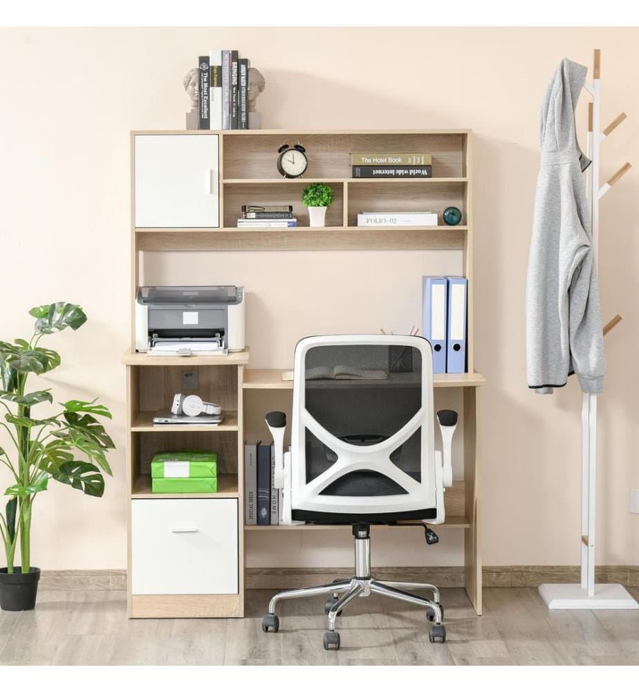 Scrivania per computer con libreria 120x60x160 cm