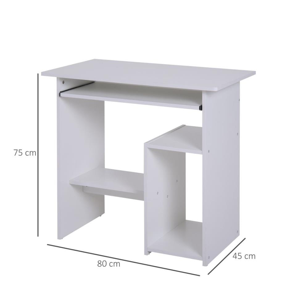 Scrivania per computer, scrivania per PC, nera, 80x45x75 cm