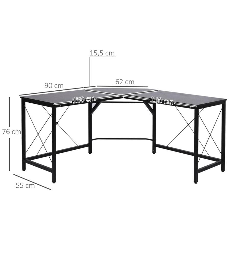 Computertisch L-Form Eck-Schreibtisch 150x150x76 cm