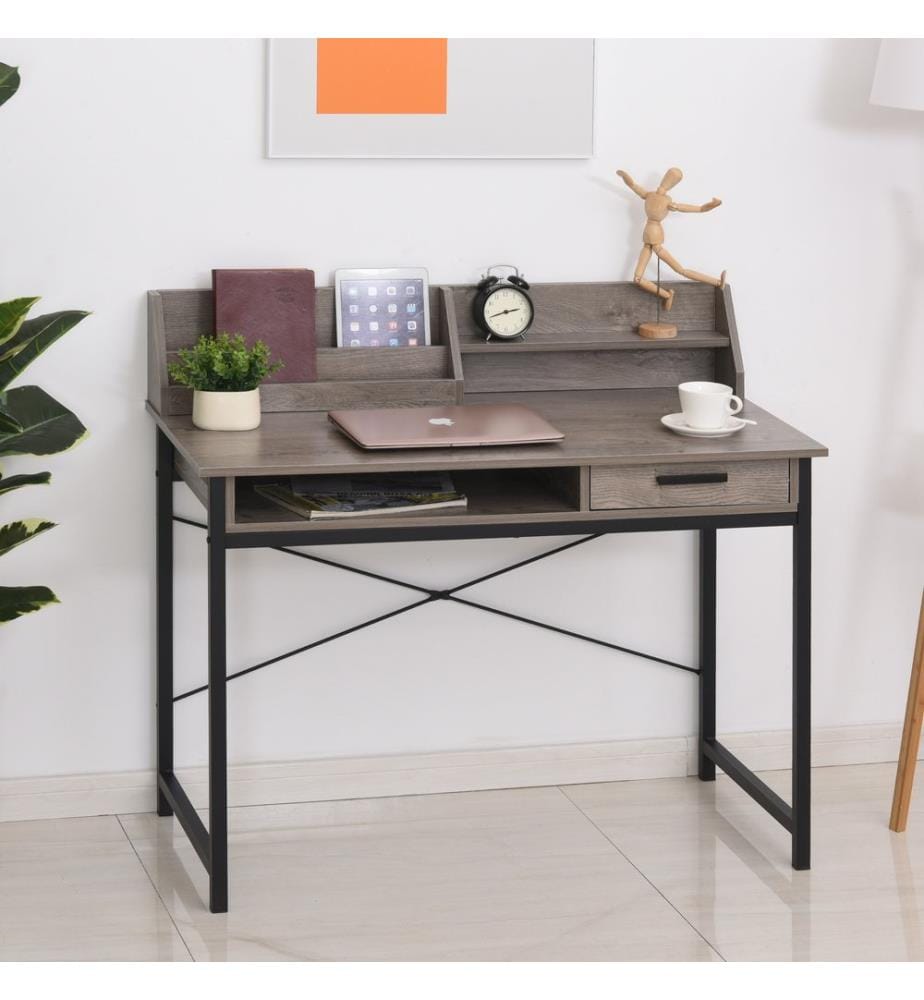 Schreibtisch mit Regal Schublade Computertisch 106x53x95 cm