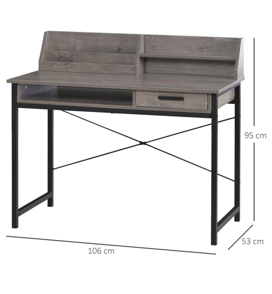 Schreibtisch mit Regal Schublade Computertisch 106x53x95 cm