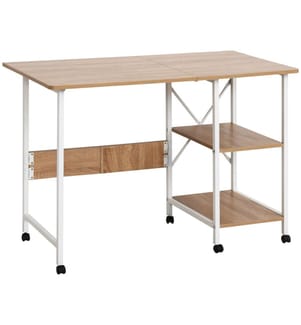 Desk, Office Table, Mobile Computer Table with Casters, 107x55x76 cm