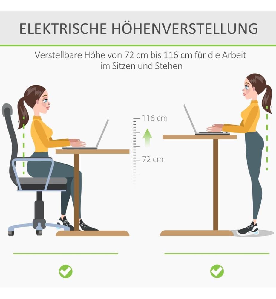 Stehpult Elektrischer Schreibtisch Natur 140x70x116 cm