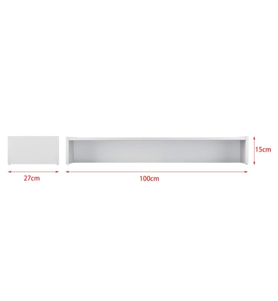Monitorständer Flensberg 100x27x15 cm Monitorregal Weiss