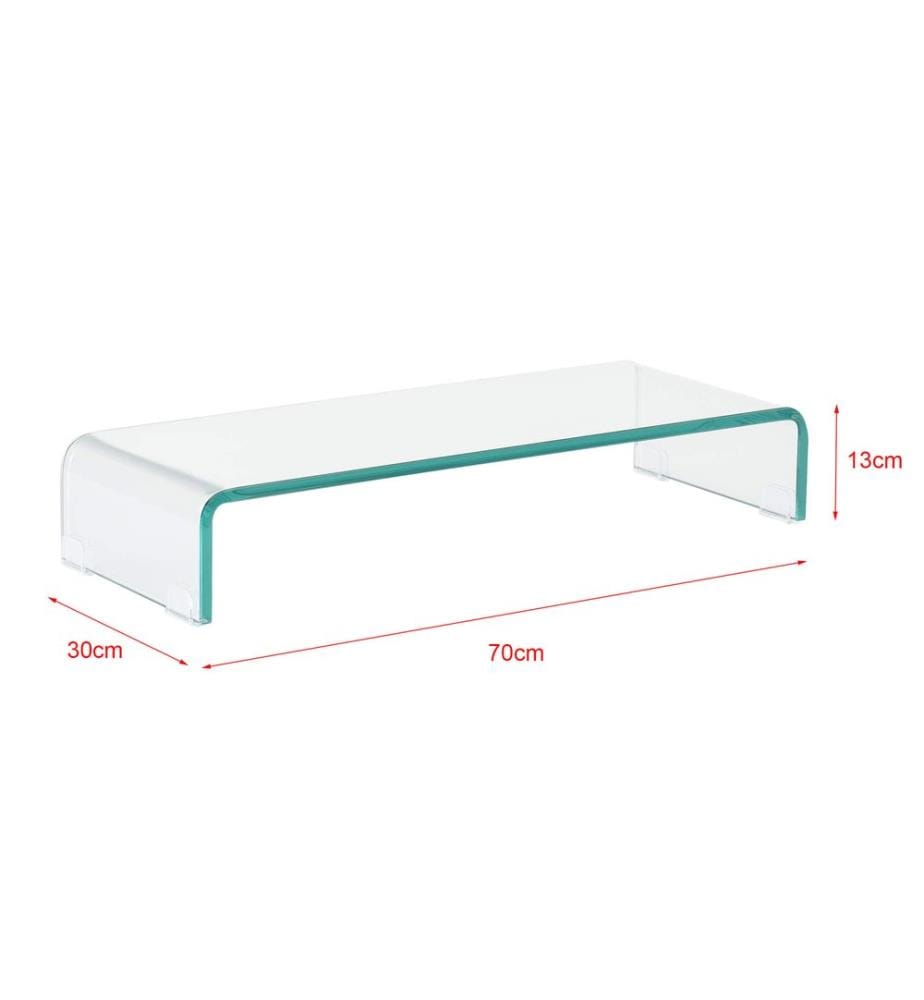 Monitorerhöhung Pretoria 70x30x13 cm Glas Transparent