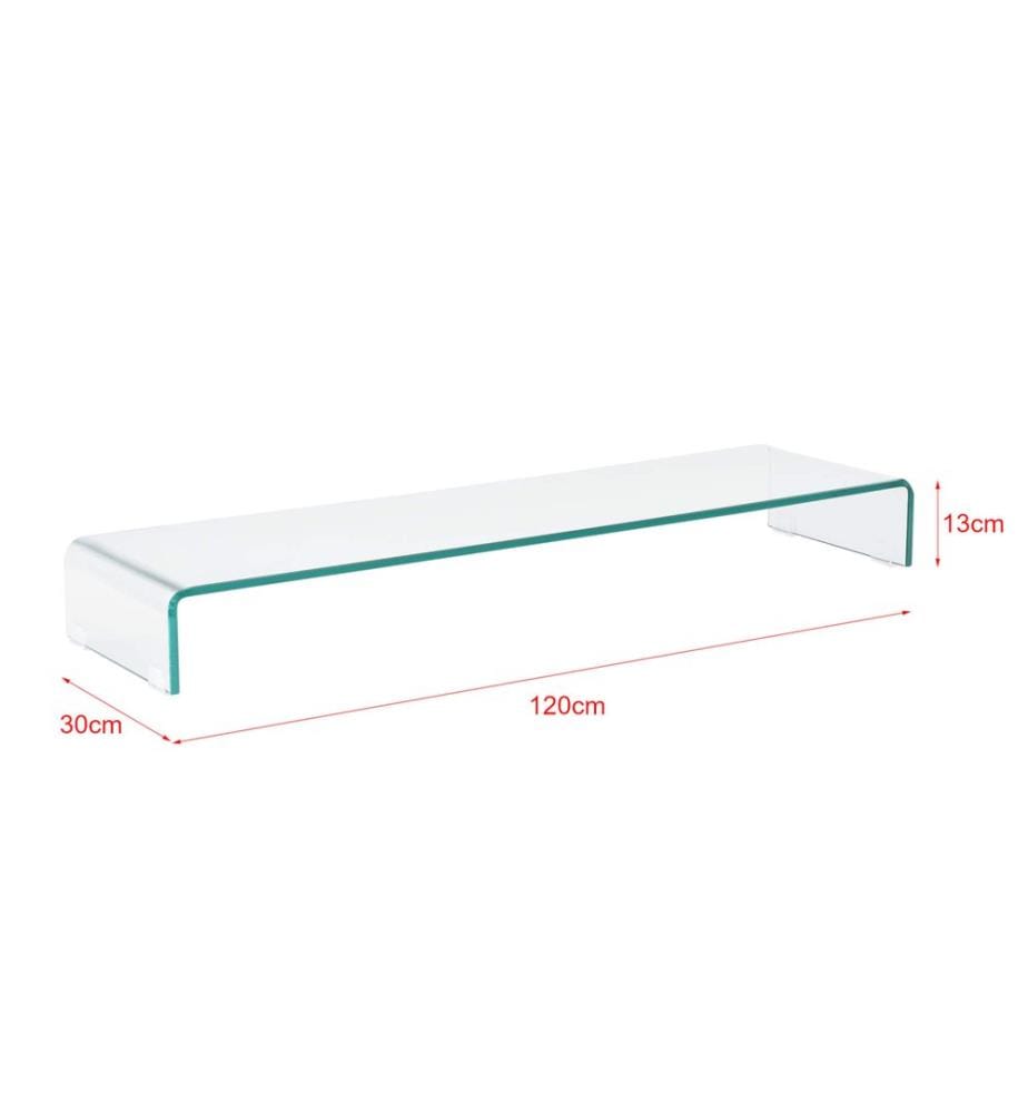 Monitorerhöhung Pretoria 120x30x13 cm Glas Transparent