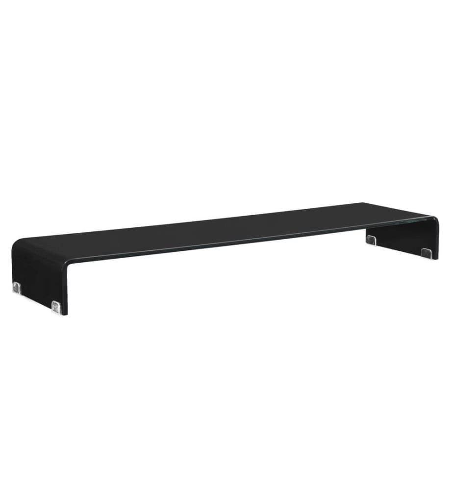 Monitorerhöhung Pretoria 120x30x13 cm Glas Schwarz