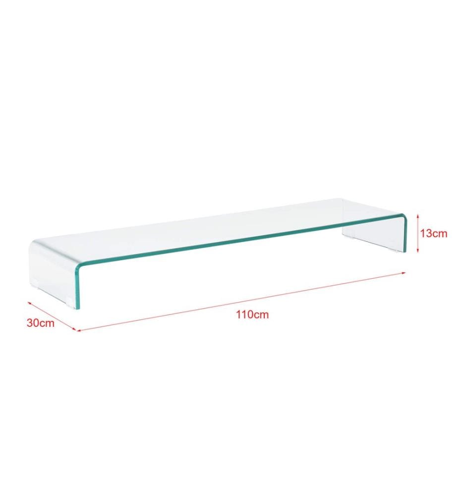 Monitorerhöhung Pretoria 110x30x13 cm Glas Transparent