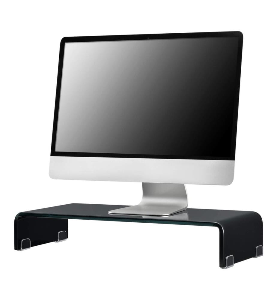 Monitorerhöhung Pretoria 60x25x11 cm Glas Schwarz