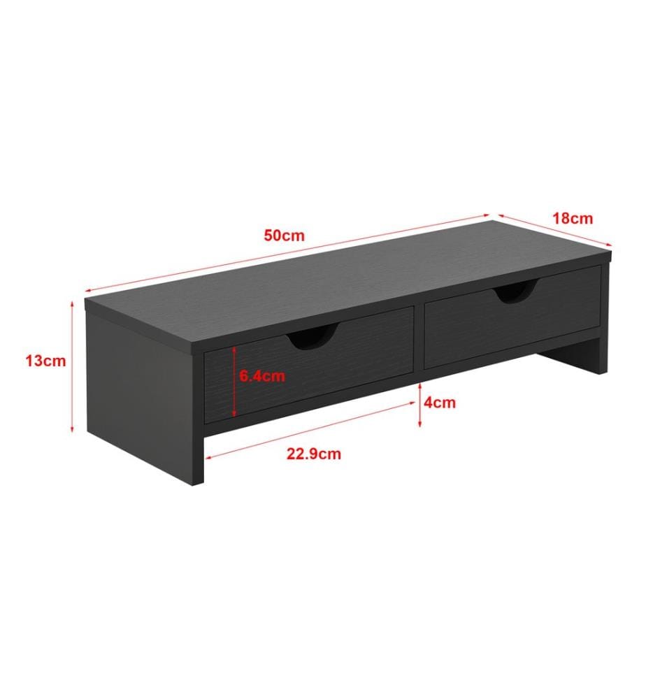 Monitorständer Mänttä mit 2 Schubladen 50x18x13 cm Dunkelgrau