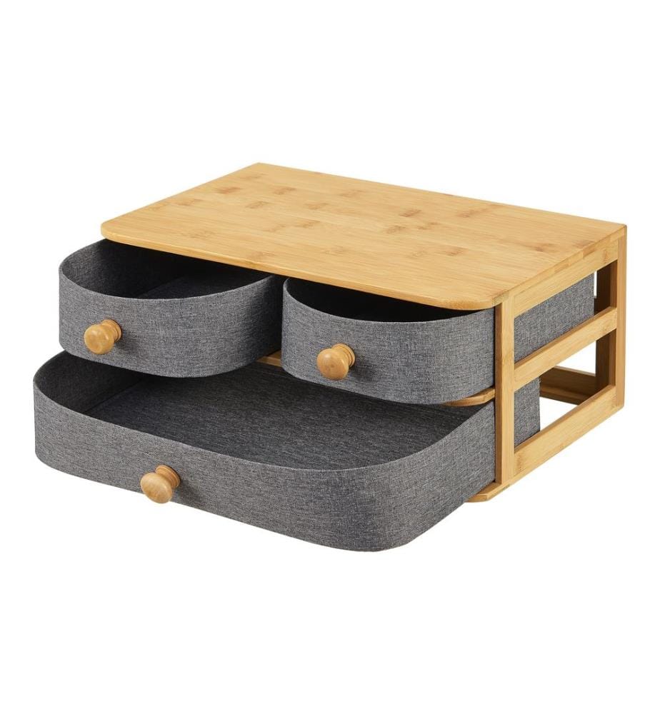 Bambus Schreibtisch Organizer 2 Schubladen Mäntsälä