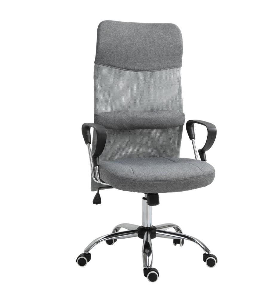 Sedia da ufficio in lino grigio