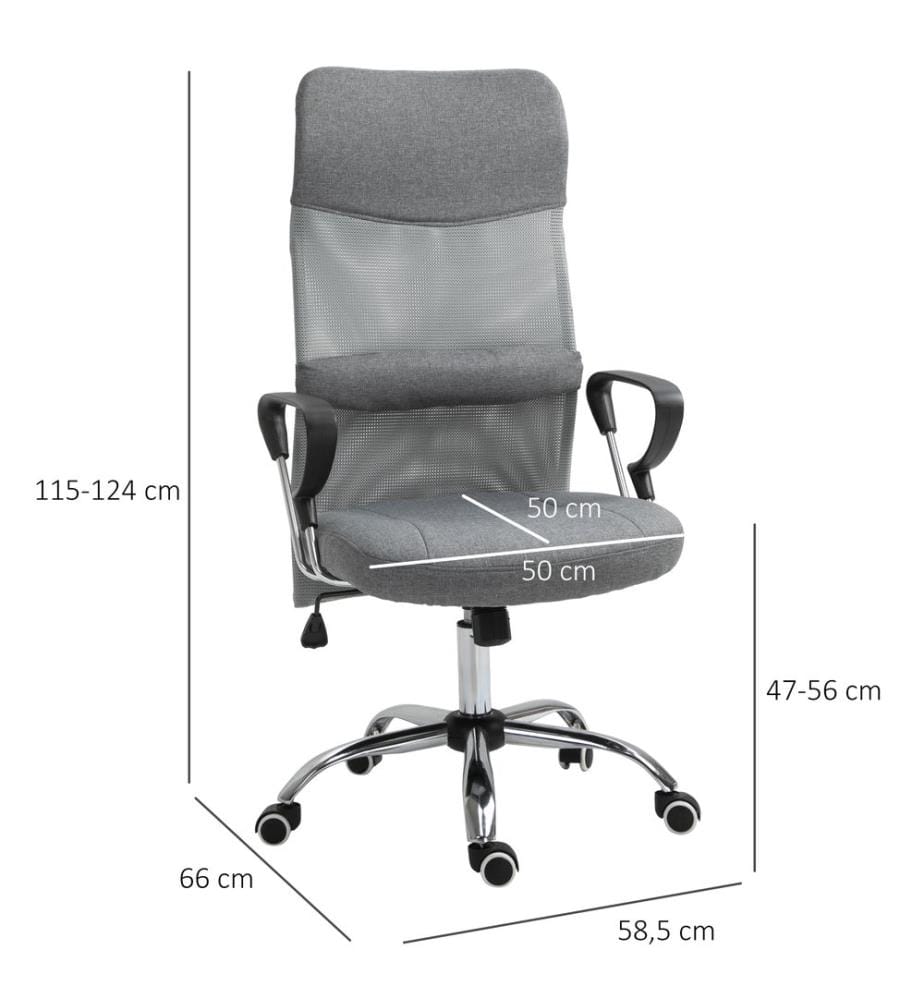 Sedia da ufficio in lino grigio