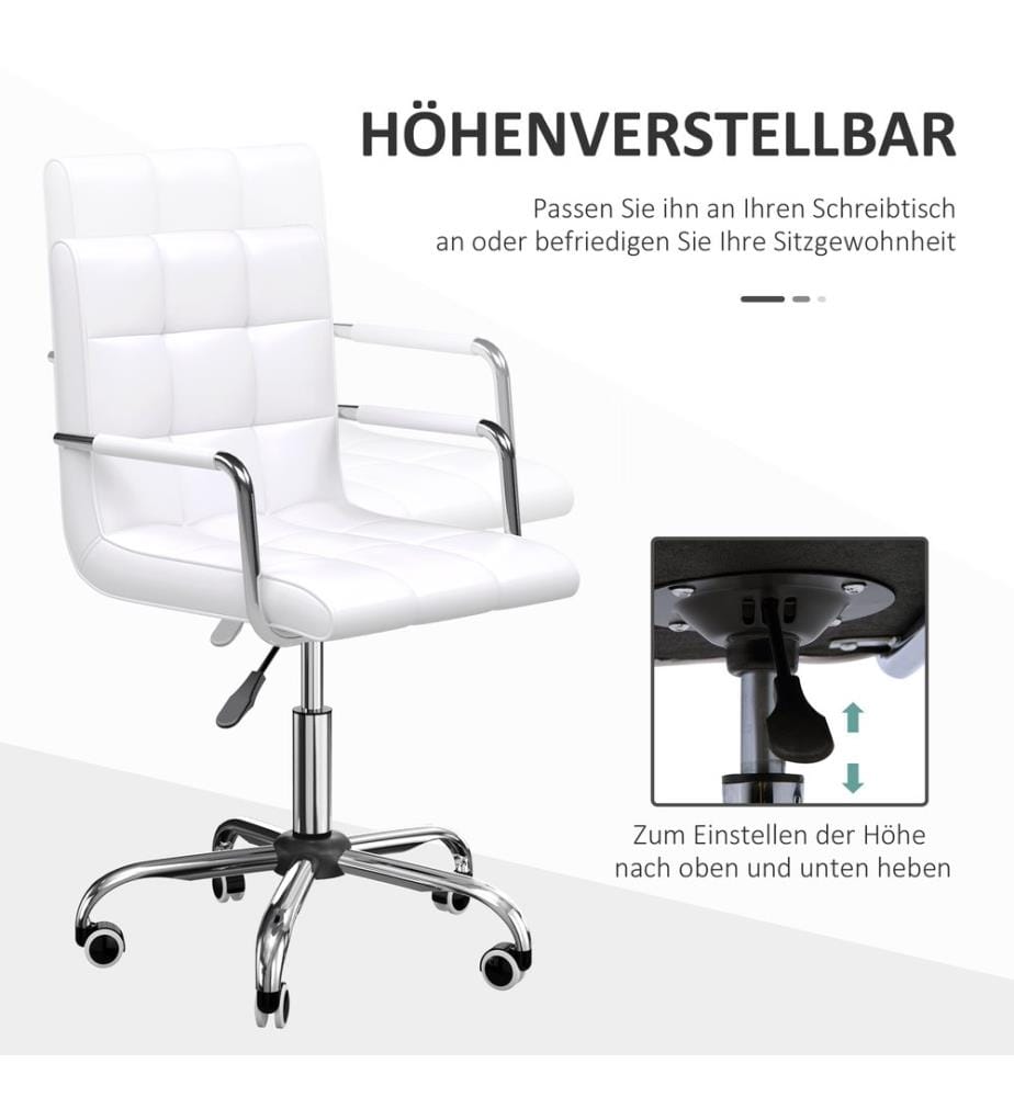 Bürostuhl Drehstuhl Kosmetikhocker Rollhocker Weiss