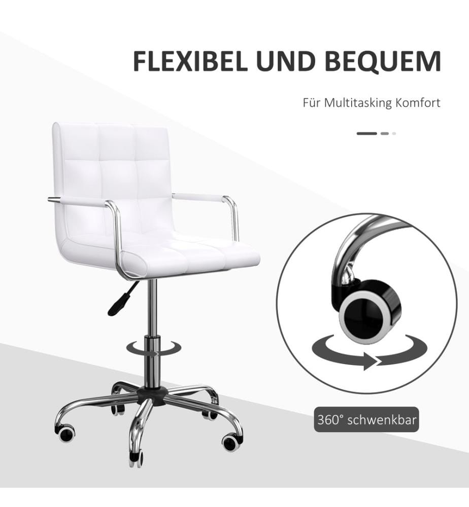 Bürostuhl Drehstuhl Kosmetikhocker Rollhocker Weiss