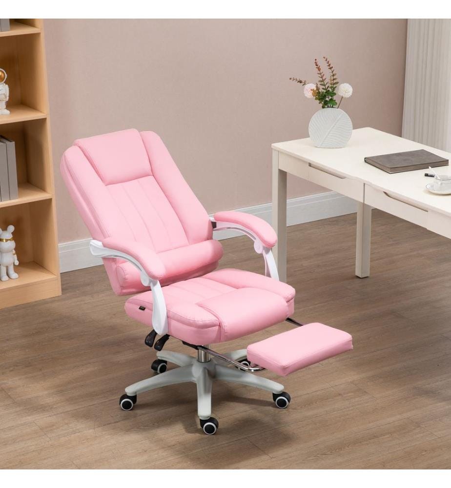 Bürostuhl Schreibtischstuhl Drehstuhl mit Fussstütze Rosa