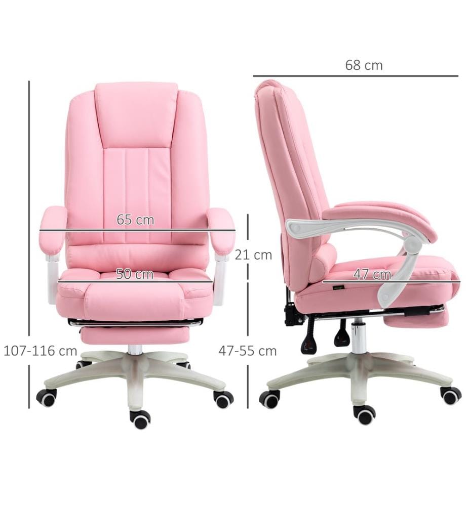 Bürostuhl Schreibtischstuhl Drehstuhl mit Fussstütze Rosa