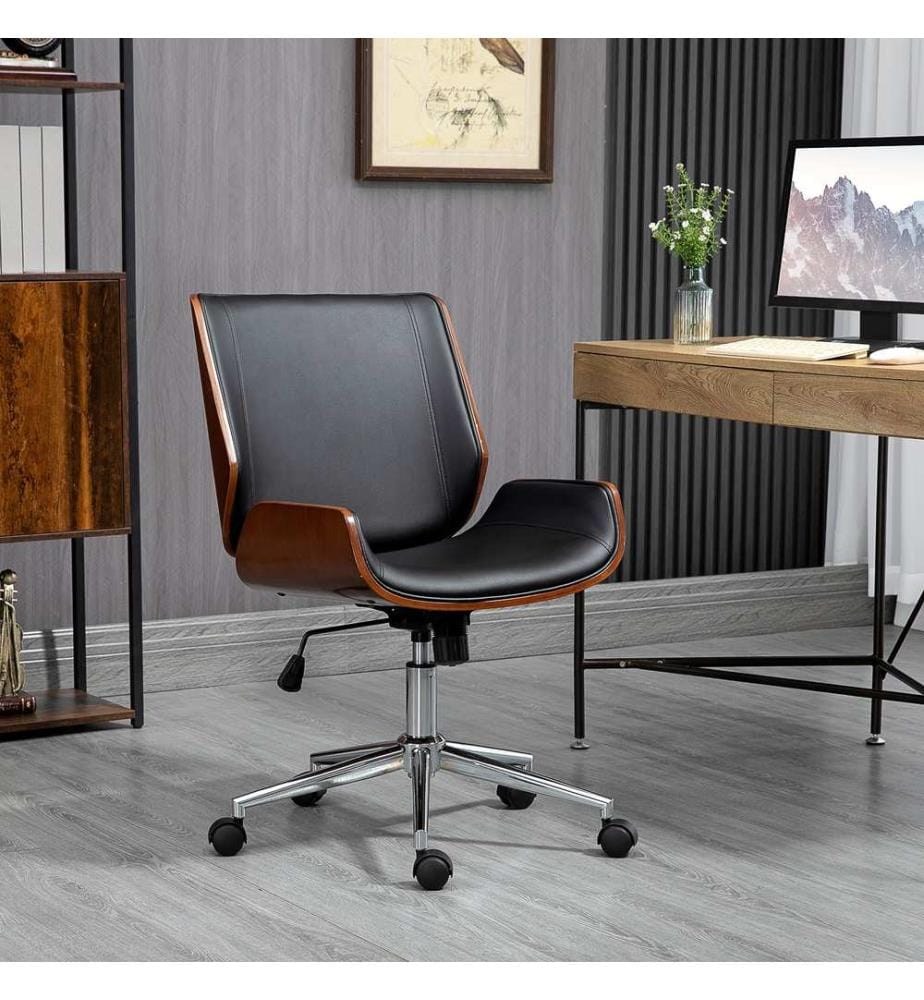 Bürostuhl mit Wippfunktion Ergonomischer Computerstuhl Schwarz