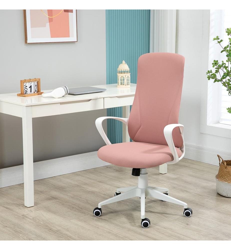Sedia da ufficio con funzione oscillante, regolabile in altezza, rosa