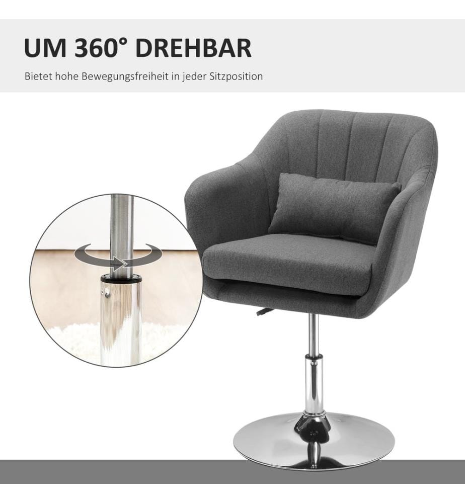 Arbeitshocker Drehhocker Bürostuhl Dunkelgrau