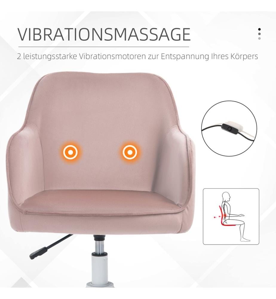 Massage Bürostuhl mit Vibrationsfunktion Rosa