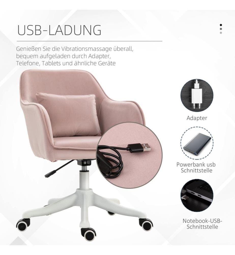 Massage Bürostuhl mit Vibrationsfunktion Rosa