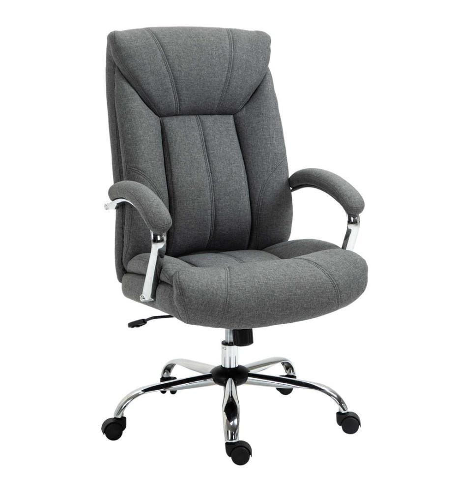 Sedia da ufficio ergonomica con funzione oscillante, grigia, 65x78x110-120 cm