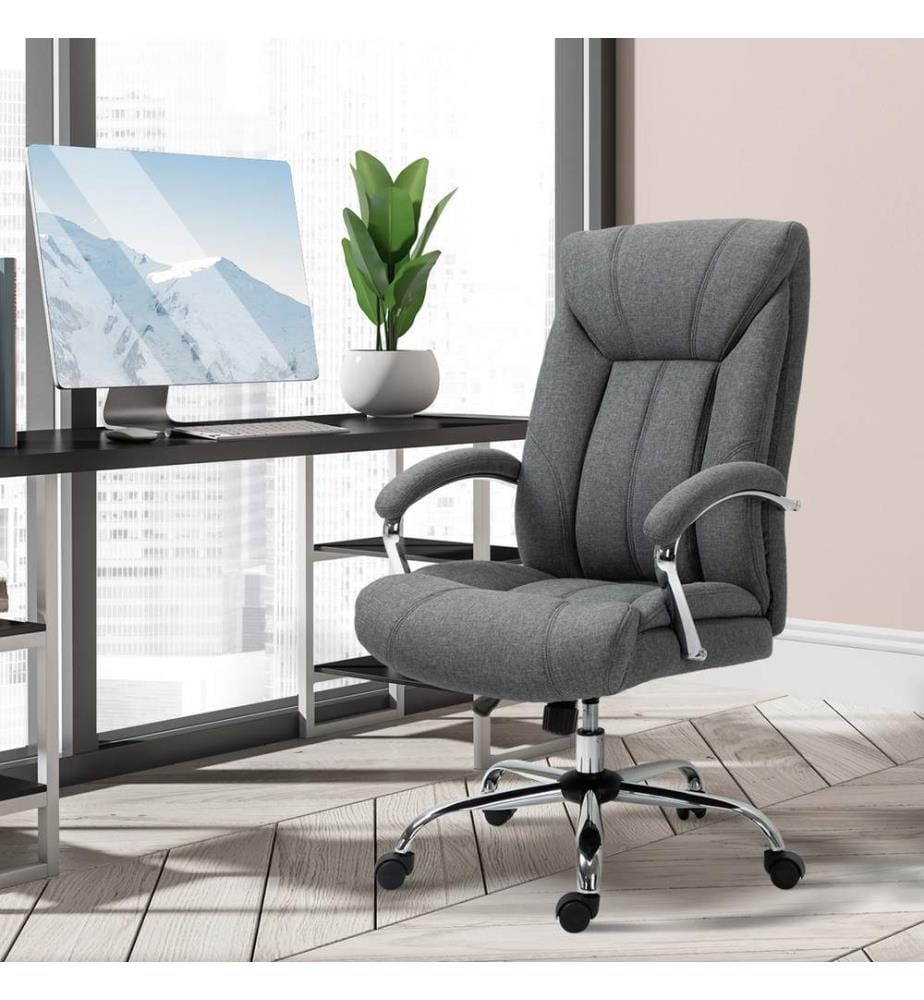 Sedia da ufficio ergonomica con funzione oscillante, grigia, 65x78x110-120 cm