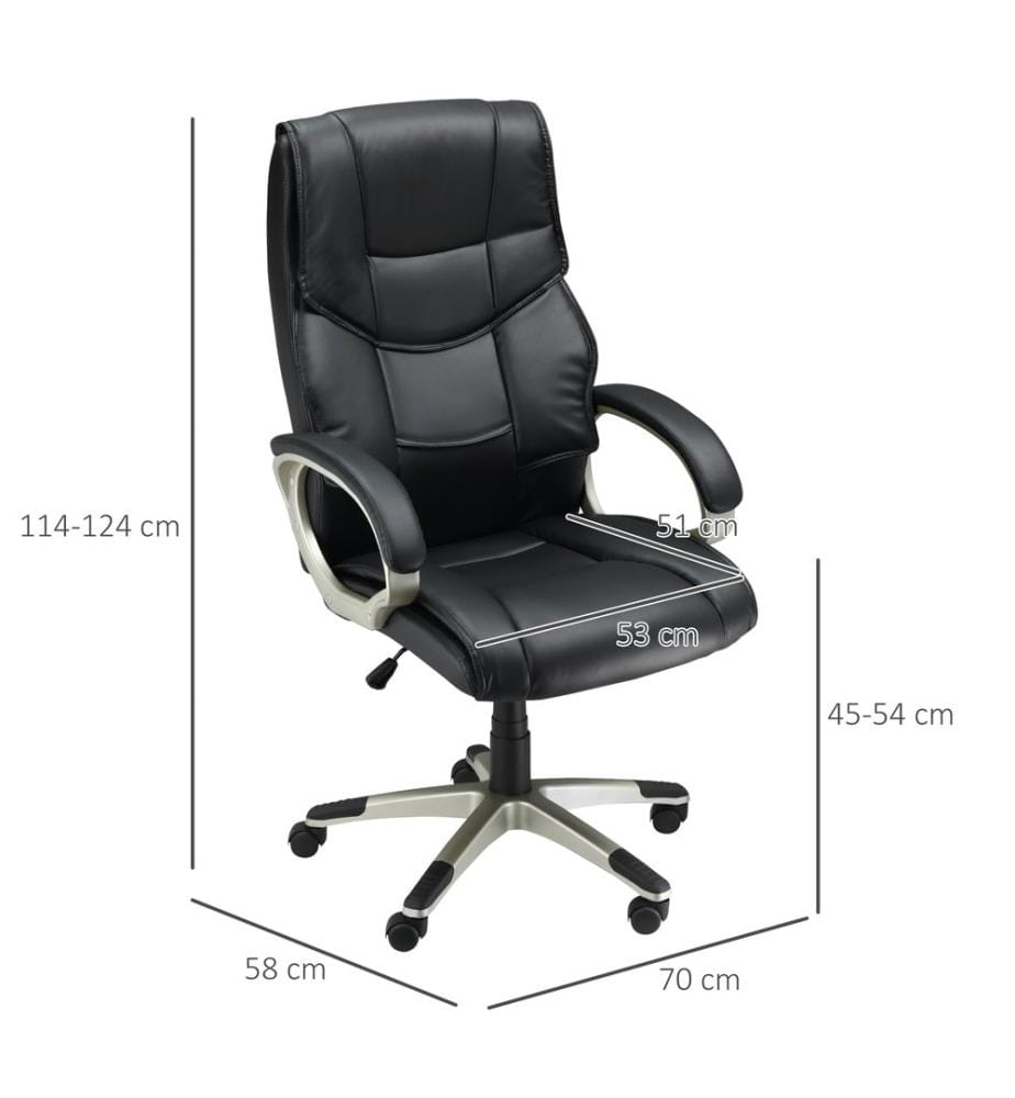 Sedia da ufficio con funzione oscillante e schienale alto ergonomico