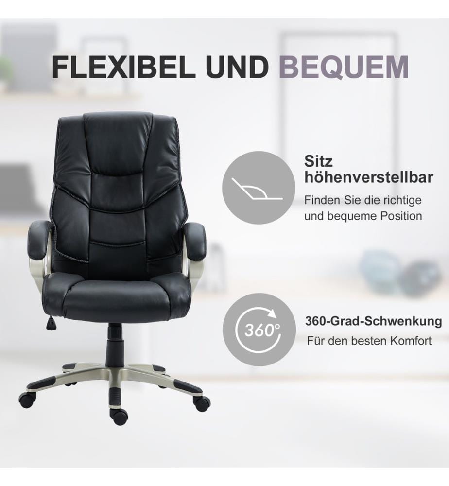 Sedia da ufficio con funzione oscillante e schienale alto ergonomico