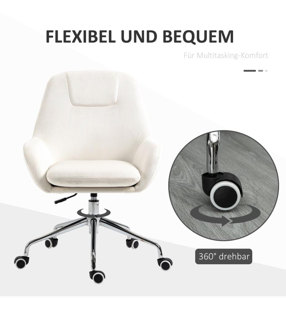 Sedia da ufficio moderna color crema