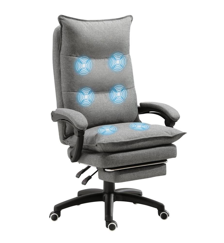 Fauteuil de bureau massant, fauteuil de bureau ergonomique, gris