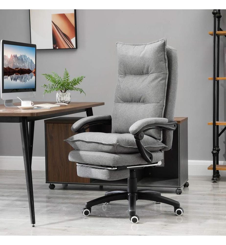 Fauteuil de bureau massant, fauteuil de bureau ergonomique, gris