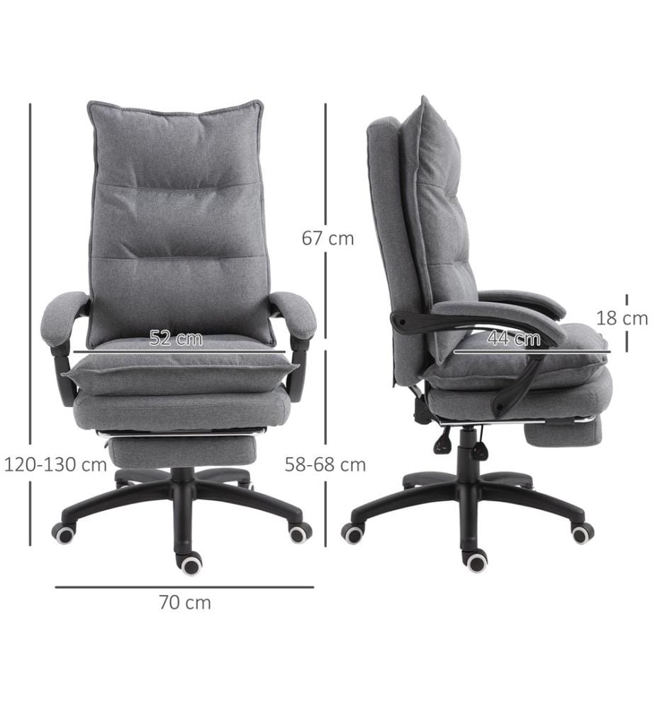 Fauteuil de bureau massant, fauteuil de bureau ergonomique, gris