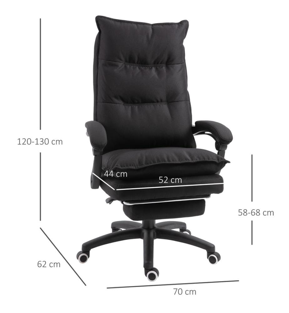 Chaise de bureau ergonomique avec fonction massage, noire