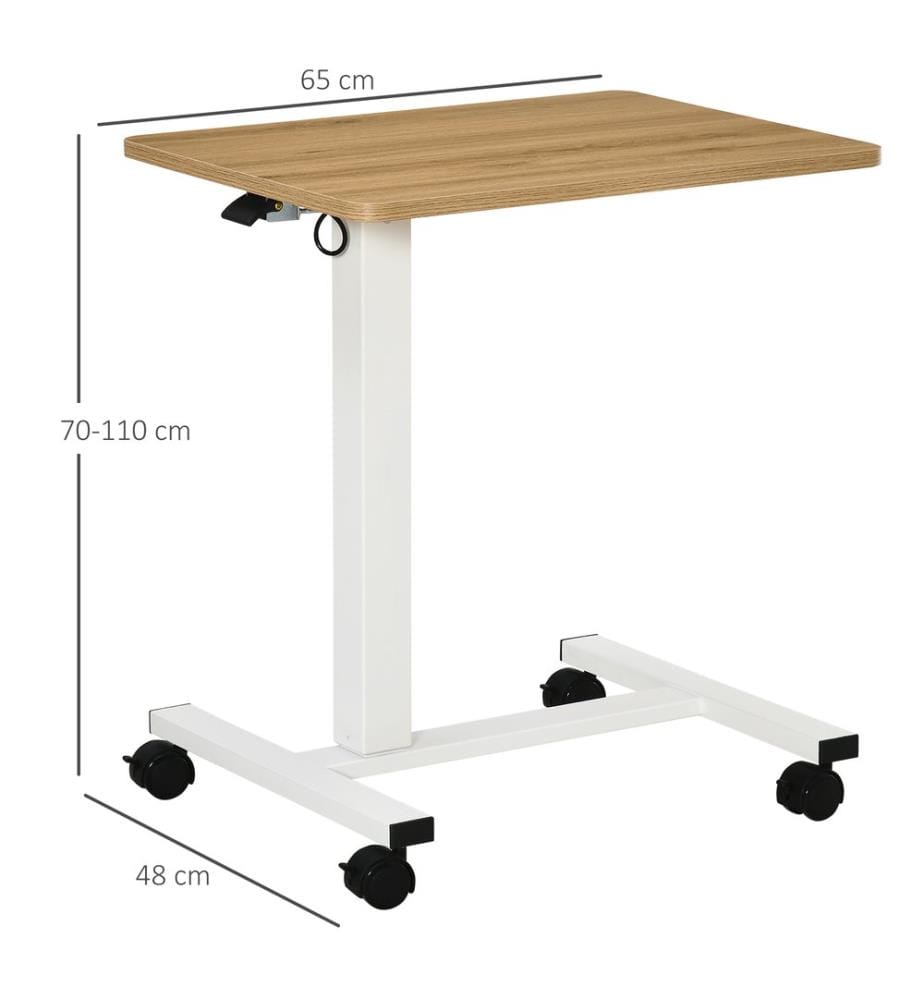 Stehpult mobiler Schreibtisch mit Rollen 70-110 cm
