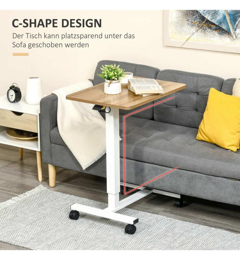 Stehpult mobiler Schreibtisch mit Rollen 70-110 cm