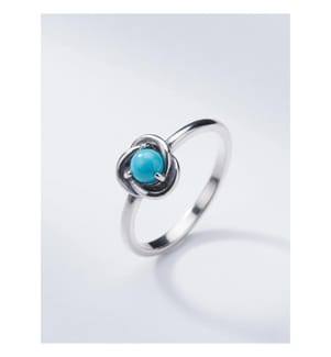 Pandora Silber Blau Kristall Ring - Silber