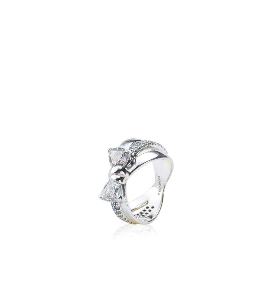 Geflochtener Bandring mit heller Schleife 925 Sterling Silber - Silber