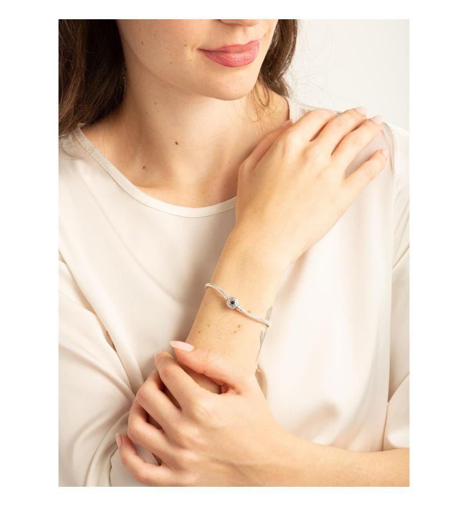 Bracciale con catena a serpente con chiusura a stella polare - trasparente