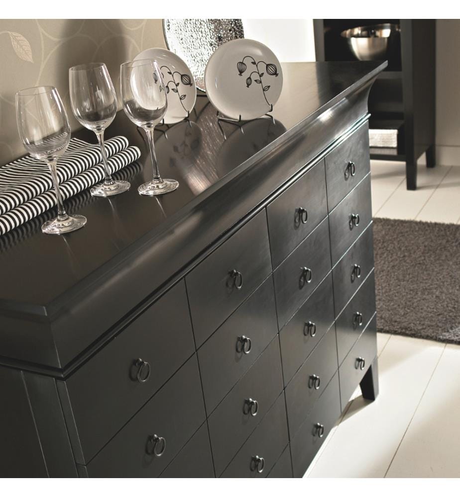 Cassettiera Mdf Sideboard mit Schubladen 160x40x130 cm - Braun