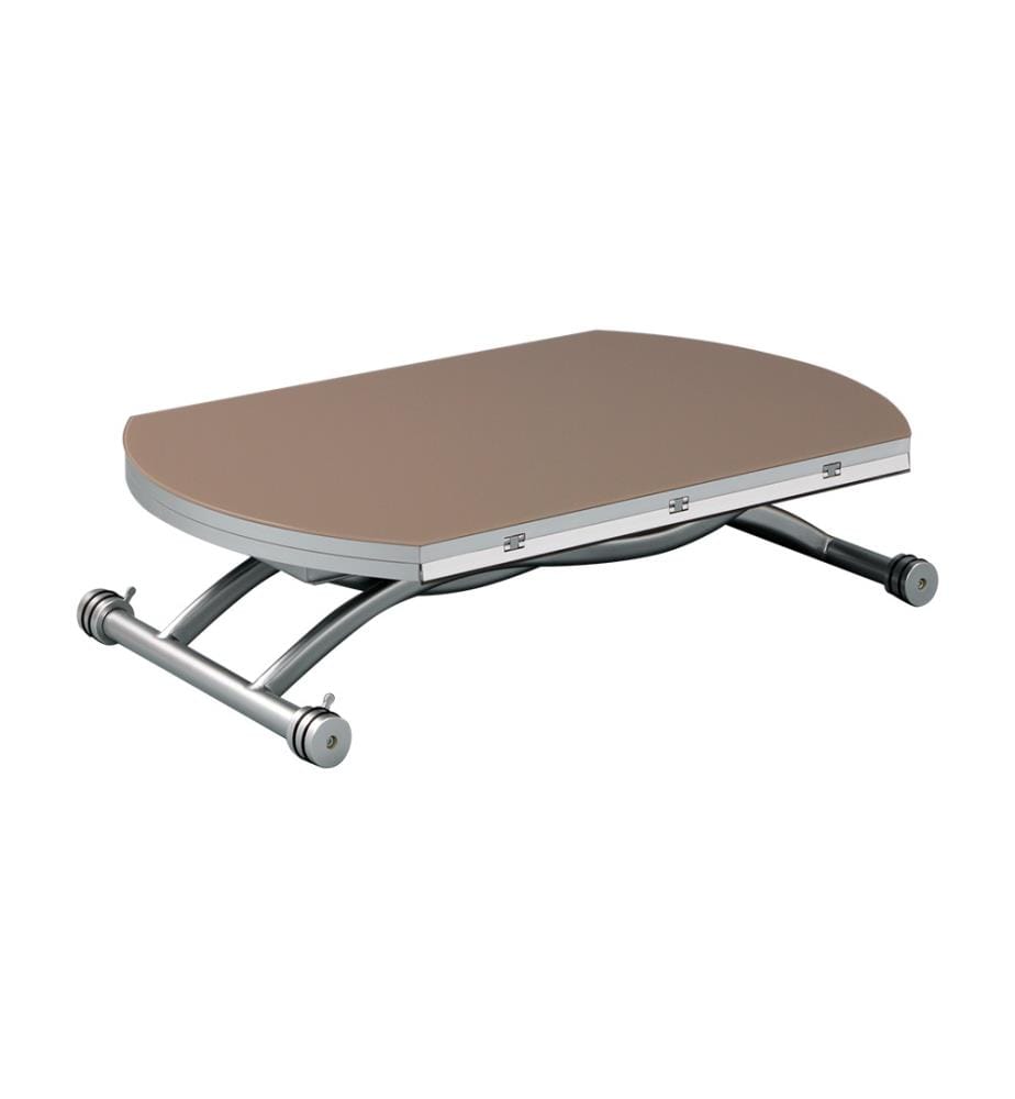 Coffee Table 69 (105) x 105 x 42,5 (74) cm Gateway - Silver and Cappuccino