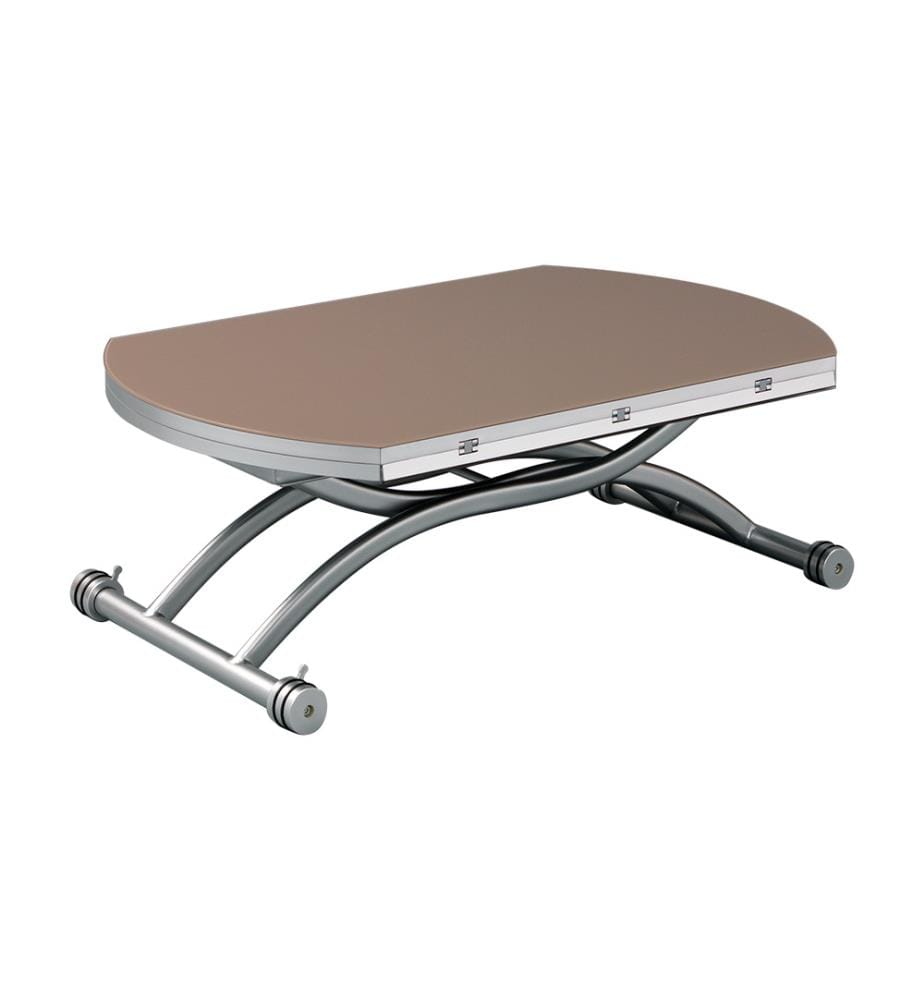 Coffee Table 69 (105) x 105 x 42,5 (74) cm Gateway - Silver and Cappuccino