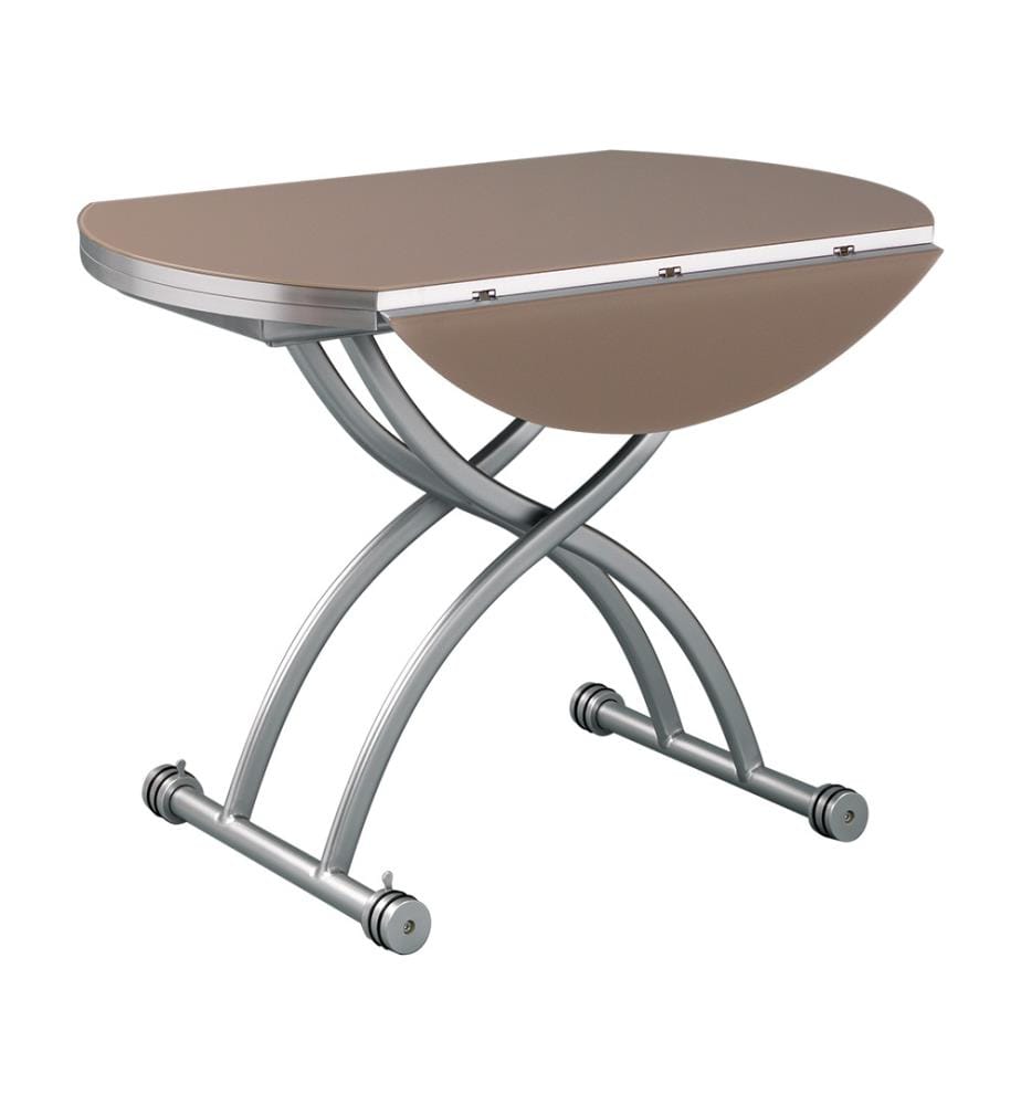 Coffee Table 69 (105) x 105 x 42,5 (74) cm Gateway - Silver and Cappuccino
